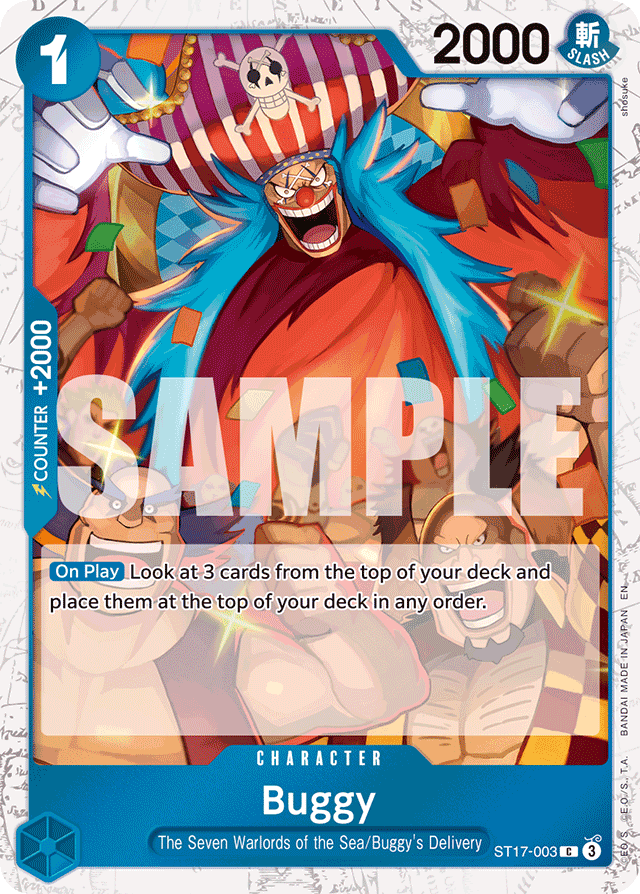 Buggy ST17-003 Jolly Roger Foil card, BLUE Donquixote Doflamingo