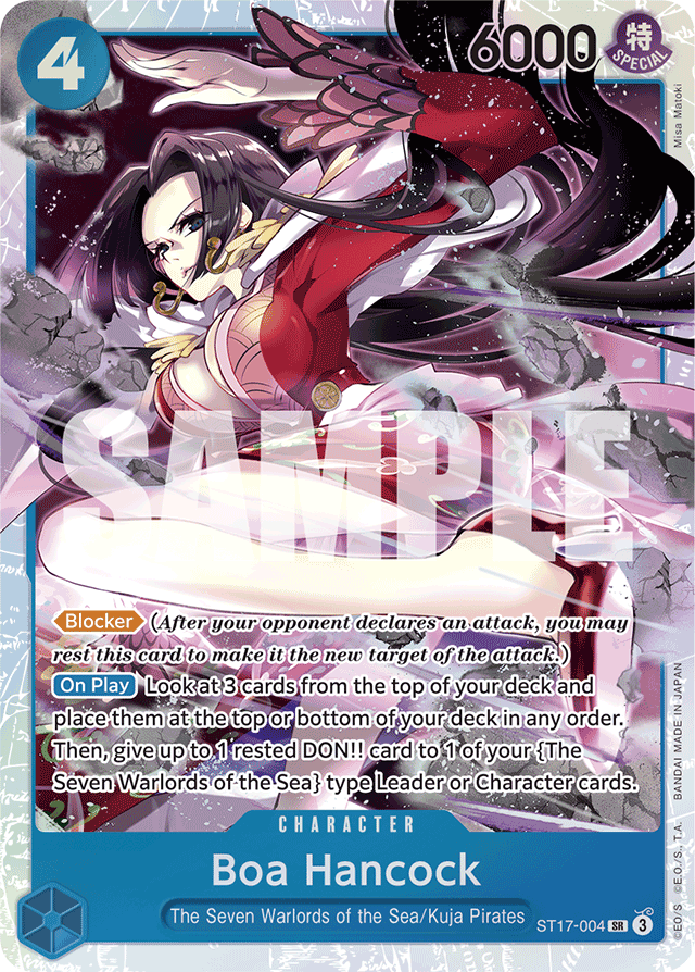 Boa Hancock ST17-004 card, BLUE Donquixote Doflamingo