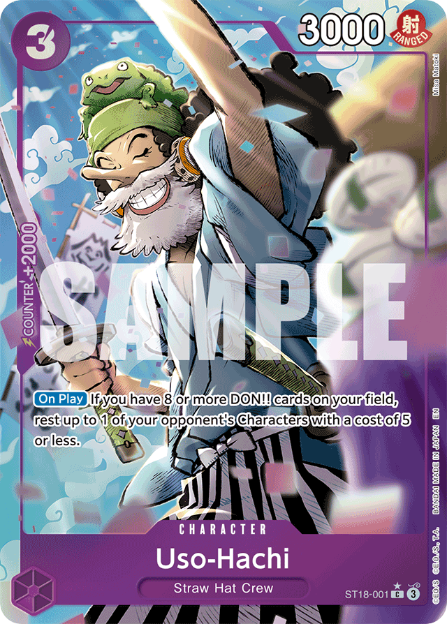 Uso-Hachi ST18-001 Alt Art card, PURPLE Monkey.D.Luffy
