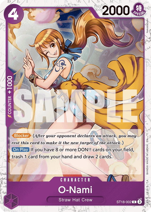 O-Nami ST18-002 Jolly Roger Foil card, PURPLE Monkey.D.Luffy