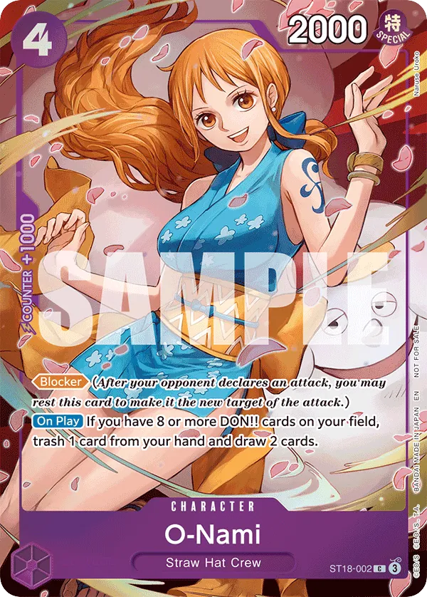 O-Nami ST18-002 Dash Pack Alt Art card, PURPLE Monkey.D.Luffy