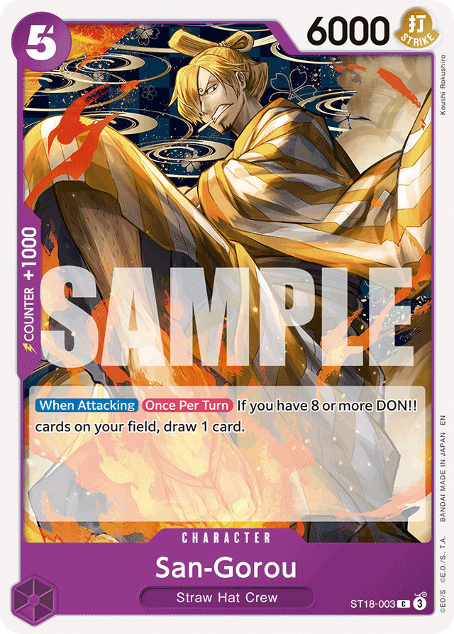 San-Gorou ST18-003 Reprint card, PURPLE Monkey.D.Luffy
