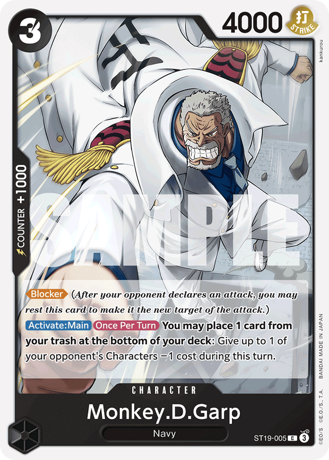 Monkey.D.Garp ST19-005 card, BLACK Smoker