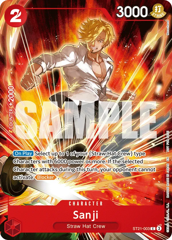 Sanji ST21-003 Full Art card, EX Gear 5