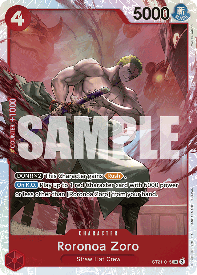 Roronoa Zoro ST21-015 card, EX Gear 5