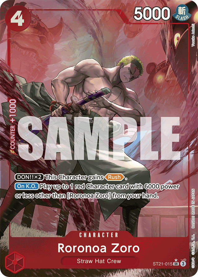 Roronoa Zoro ST21-015 Alt Art card, EX Gear 5
