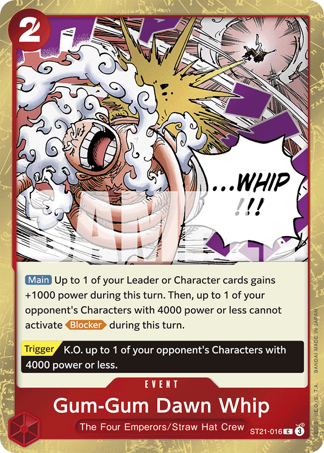 Gum-Gum Dawn Whip ST21-016 card, EX Gear 5
