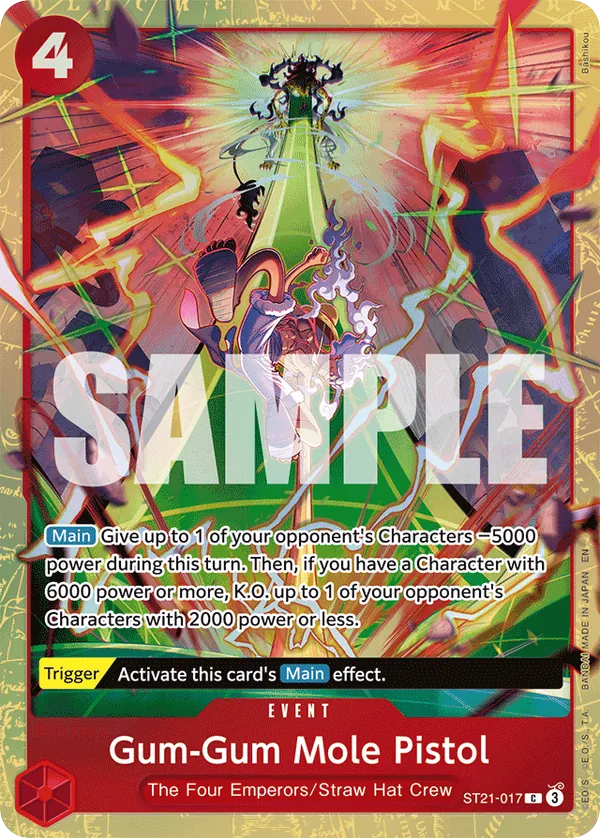 Gum-Gum Mole Pistol ST21-017 Best Selection Vol. 5 Alt Art card, EX Gear 5