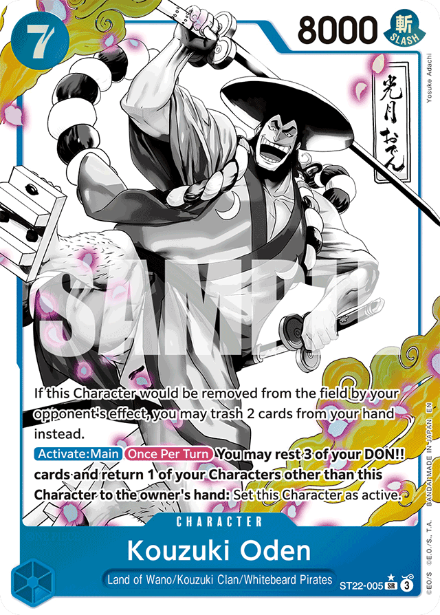 Kouzuki Oden ST22-005 Alt Art card, Ace & Newgate