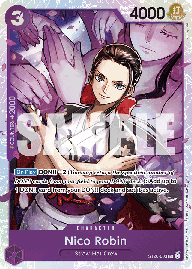 Nico Robin ST26-003 card, PURPLE/BLACK Monkey.D.Luffy