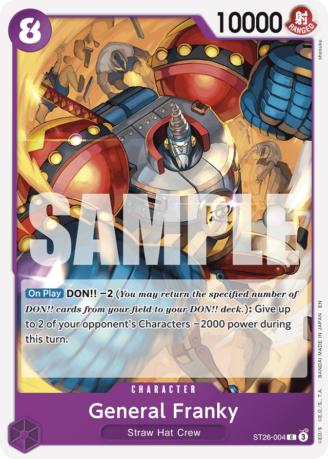 General Franky ST26-004 card, PURPLE/BLACK Monkey.D.Luffy