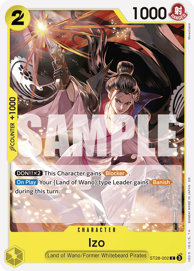 Izo ST28-002 card, GREEN/YELLOW Yamato