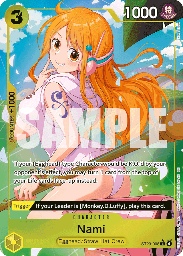 Nami ST29-008 Full Art card, Egghead