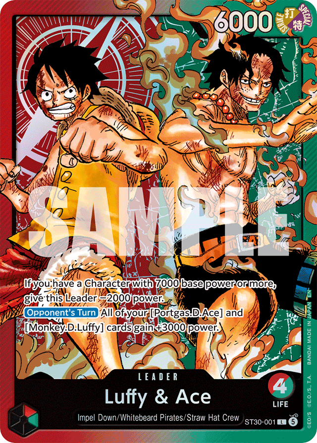 Luffy & Ace ST30-001 card, Luffy & Ace