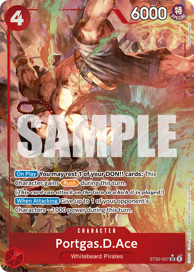 Portgas.D.Ace ST30-007 Full Art card, Luffy & Ace