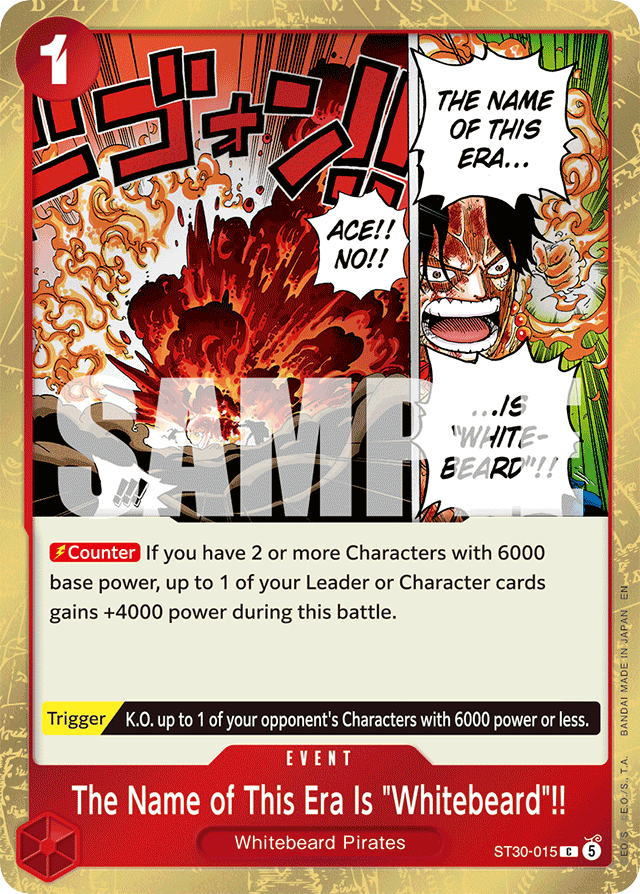 The Name of This Era Is "Whitebeard"!! ST30-015 card, Luffy & Ace