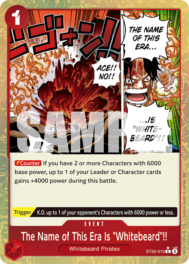 The Name of This Era Is "Whitebeard"!! ST30-015 card, Luffy & Ace