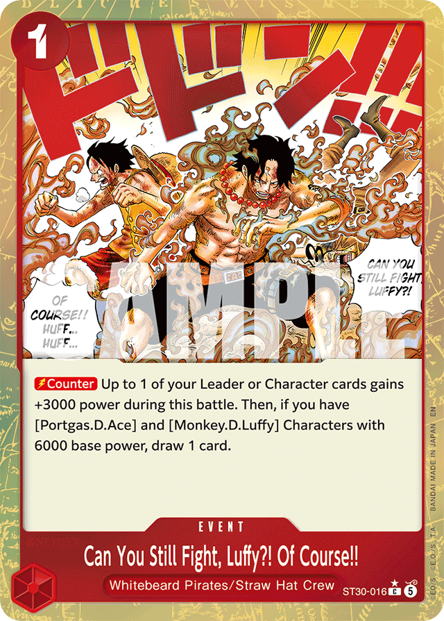Can You Still Fight, Luffy?! Of Course!! ST30-016 card, Luffy & Ace