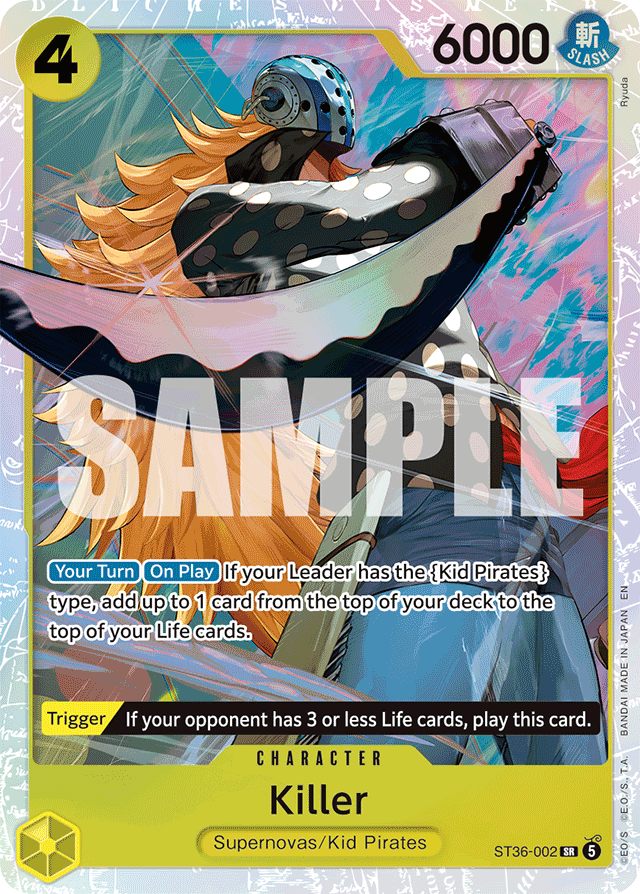 Killer ST36-002 card, YELLOW Eustass"Captain"Kid