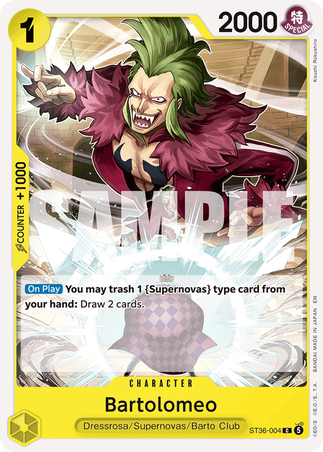 Bartolomeo ST36-004 card, YELLOW Eustass"Captain"Kid